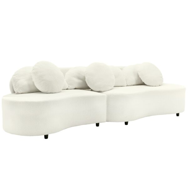 Modern Living Room Sofa, Lamb Velvet Upholstered Couch Furniture For Home Or Office - Beige