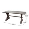 Modern Outdoor Dining Table With Slatted Aluminum Top And X Shaped Legs, Umbrella Hole - Dark Gray - Image 3