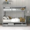 Full Over Full Bunk Bed With Ladders And 2 Storage Drawers - Gray - Image 11