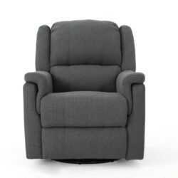 Glider Recliner With Swivel, Manual Reclining Chair - Charcoal