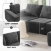 Modular U Shaped Sectional With Ottomans, Luxury Cloud Floor Couch With Deep Seat Fully Compressed Upholstered Sofa - Dark Gray - Image 23