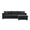 Modern Sectional Sofa With Throw Pillows, Cloud L Shaped Couch Set With Wide 4 Seat Comfy Couch Set With Movable Ottoman - Black - Image 2