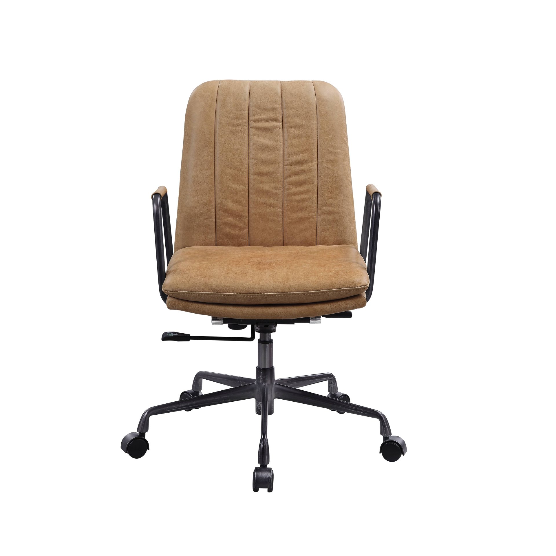 Eclarn - Top Grain Leather Office Chair - Brown - Image 2