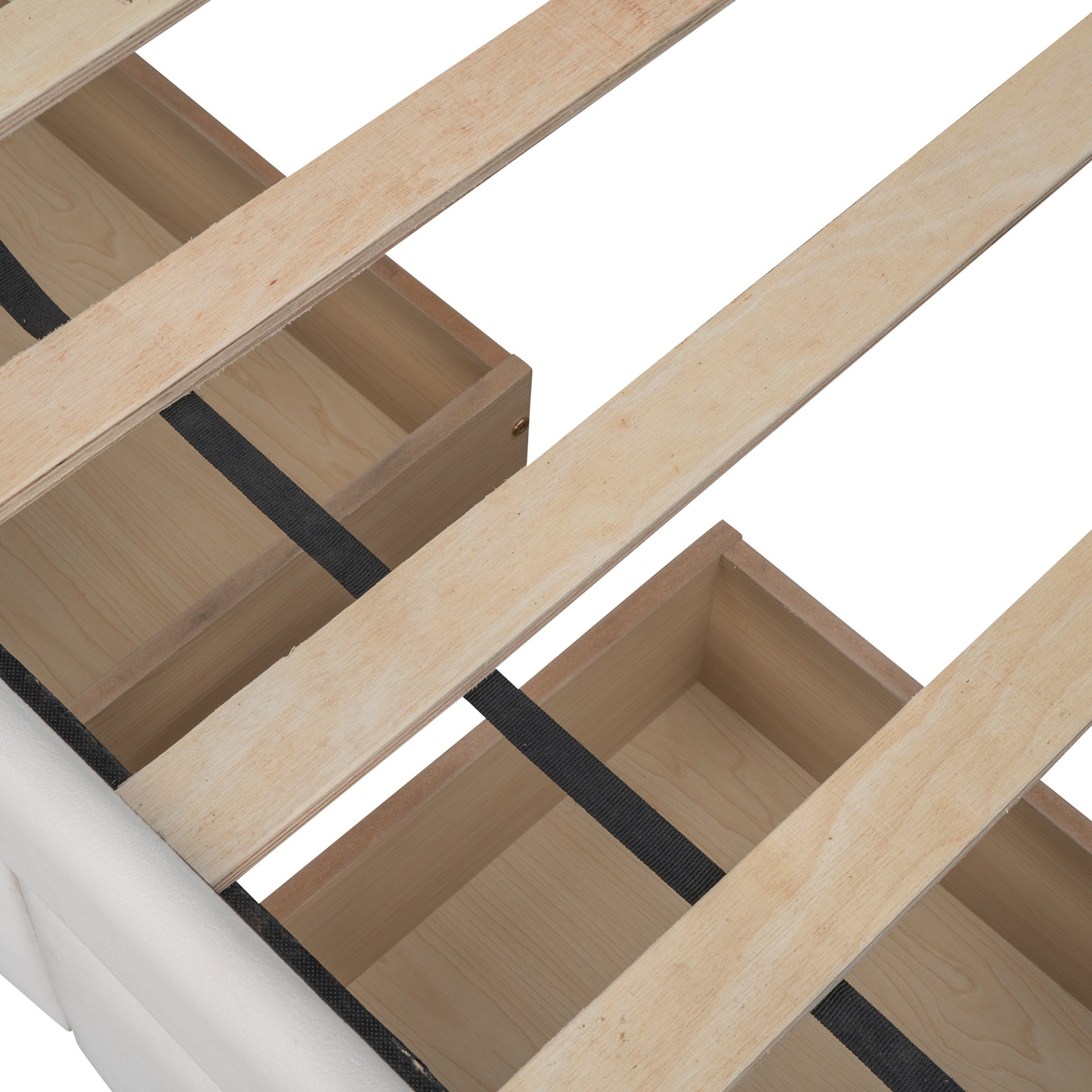 Twin Size Upholstered Daybed With Drawers, Slat Support - Beige - Image 12