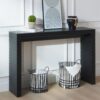 Modern Wood Console Table With Ribbed Legs - Antique Black / Black - Image 5