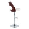 Cecina - Mid-Century Modern Adjustable Height Barstool With Swivel With Oval Footrest (Set of 2) - Chrome / Cherry / White - Image 3