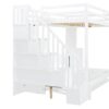 Full Over Full Size Murphy Bed With Hydraulic Lift & Desk Design - White - Image 9