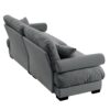 Modern Velvet 2 Seater Sofa With Bolstered Armrests And Pillows Large Size - Gray - Image 9