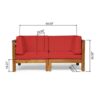 Oana - 2 Piece Love Seat Set With Water Resistant Cushions - Red - Image 3