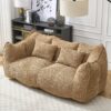 Comfortable Dual Beanbag Chair With High Resilience Foam Core For 2 People In Coffee - Coffee - Image 4