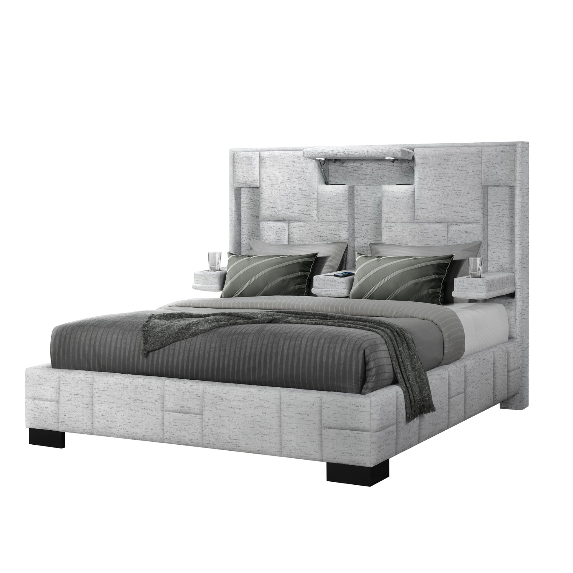 Yaris - King Bed - Gray - Image 4