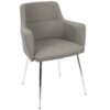 Andrew - Contemporary Dining / Chair (Set of 2) - Chrome / Gray - Image 2