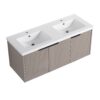 Contemporary 48" Wall Mounted Bathroom Vanity With Resin Double Sink & Soft Close Doors - Khaki - Image 13