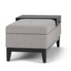 Oregon - Storage Ottoman Bench With Tray - Cloud Gray - Image 3