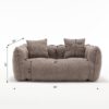 Soft Beanbag Chair With High Resilience Foam Core For Two People - Brown - Image 3