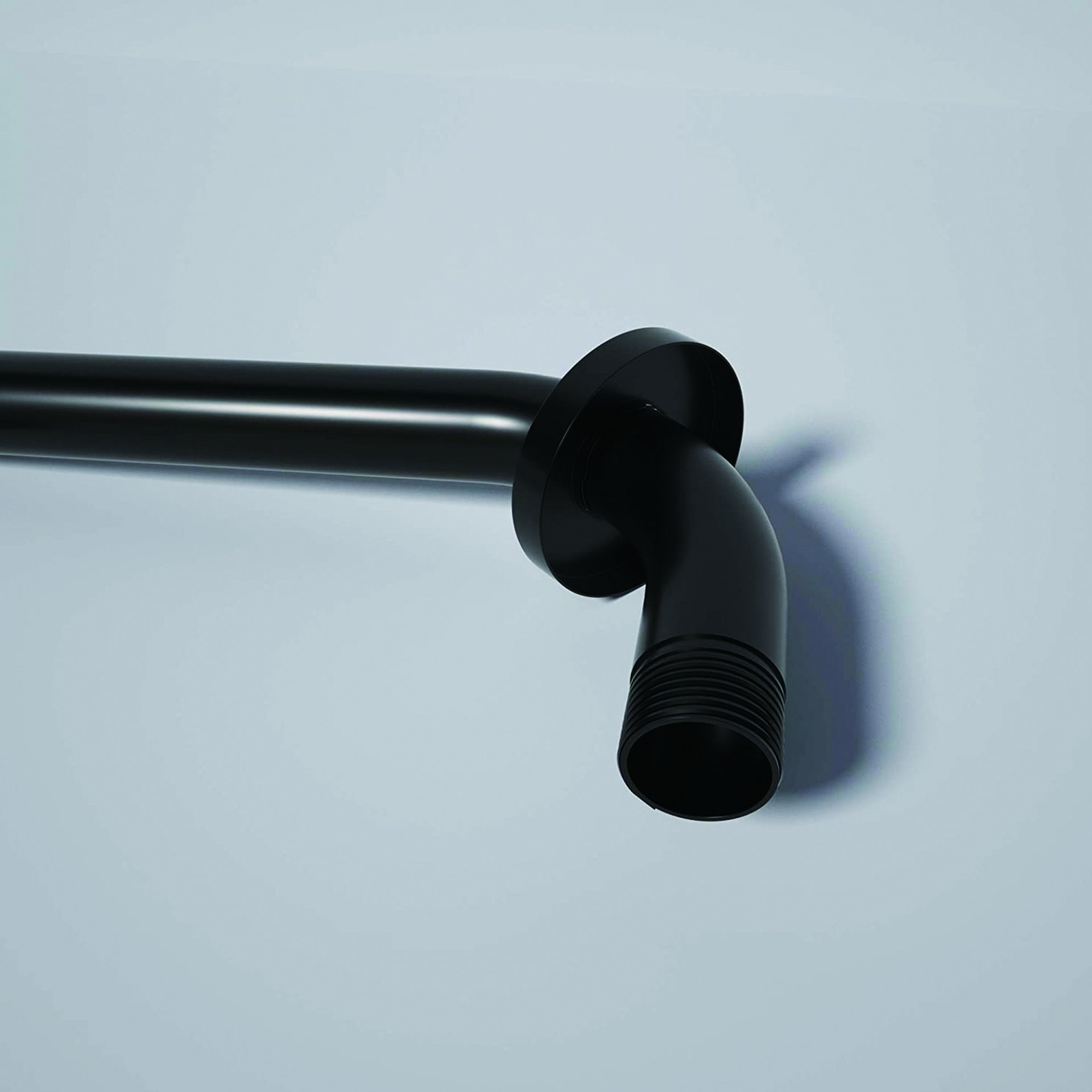 16" Shower Arm With Flange, Stainless Steel, Rust Resistant Design - Matte Black - Image 4