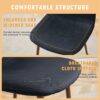 Luxury Simple Chair (Set of 4) Linen Cotton High Resilience Dining Chair With Metal Color Leg - Black / Walnut - Image 7