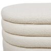 Fuji - Upholstered Oval Storage Bench - Ivory White - Image 10