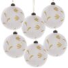 Christmas Ball Ornaments, Glass Decorative Hanging Ball Christmas Tree Ornaments For Holiday Party Decorations (Set of 6) - White - Image 2