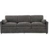 Cozy Upholstered 3 Seater Sofa Oversized Comfy Cloud Sofa Double Cushion 3 Seater Sofa Plush Cushion Sofa Couch For Living Room - Gray - Image 11