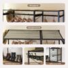 Acacia Wood Garment Rack With Shelves, 2 Wicker Drawers, 4 Hooks, Heavy Duty Closet Organizer - Light Gray - Image 5