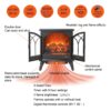 24" 3D Flame Electric Infrared Quartz Fireplace Stove With Remote Control - Antique Black - Image 6