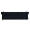 Modern Tufted Velvet Sofa For Living Room - Black - Image 4