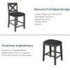 5 Pieces Counter Height Rustic Farmhouse Dining Room Wooden Bar Table Set With 2 Stools And 2 Chairs - Gray - Image 4