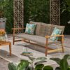 Outdoor 3 Seater Sofa With Rattan Cover - Gray - Image 4