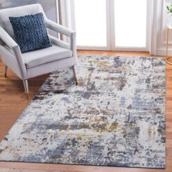Payas - 5' X 7' Abstract Area Rug - Ivory / Blue