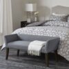 Accent Bench With Low Back And Flared Arms - Slate Blue - Image 2