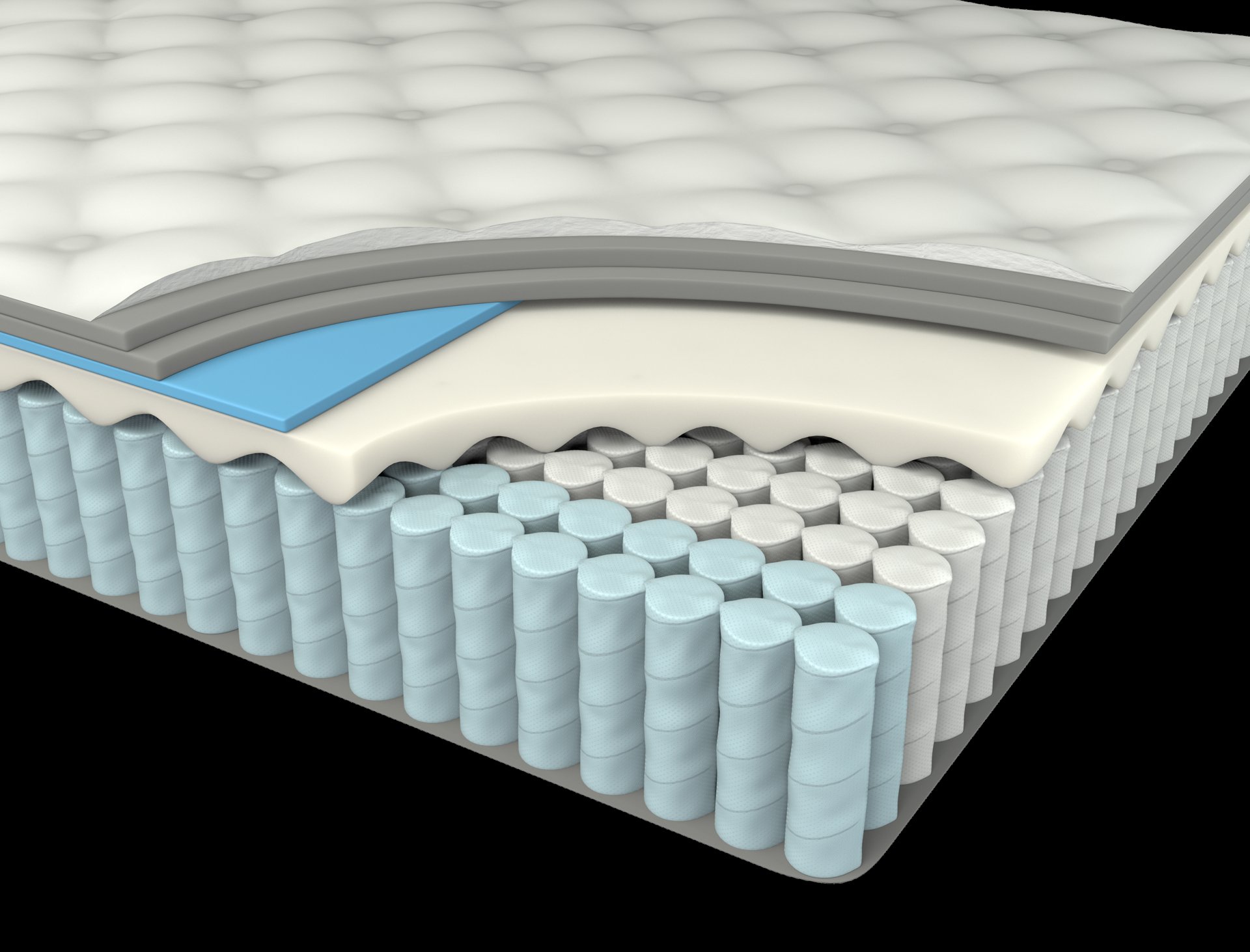 12" King Euro Top Hybrid Memory Foam Mattress - White / Black - Image 5