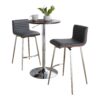Mason - 3 Piece Swivel Mid-Century Modern Counter Height Dining Set With Adjustable Table - Chrome / Brown / Gray - Image 4