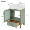 Bathroom Vanity With Ceramic Sink And Ample Storage, Ideal For Small Bathrooms - Green - Image 4