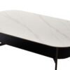 Contemporary Coffee Table Sintered Stone Surface With Ceramic Finish Double Layer Design Base Matte Shelf Modern Living Room Center Table - White / Gray - Image 17