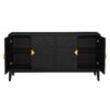 4 Door Sideboard Storage Cabinet For Living Room And Dining Room, 2 Large Cabinets With Gold Handles And Adjustable Shelf - Black - Image 19