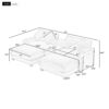 Chenille Upholstered Sectional Sofa With Removable Ottoman, USB Ports, Cup Holders, And Storage - Beige - Image 21