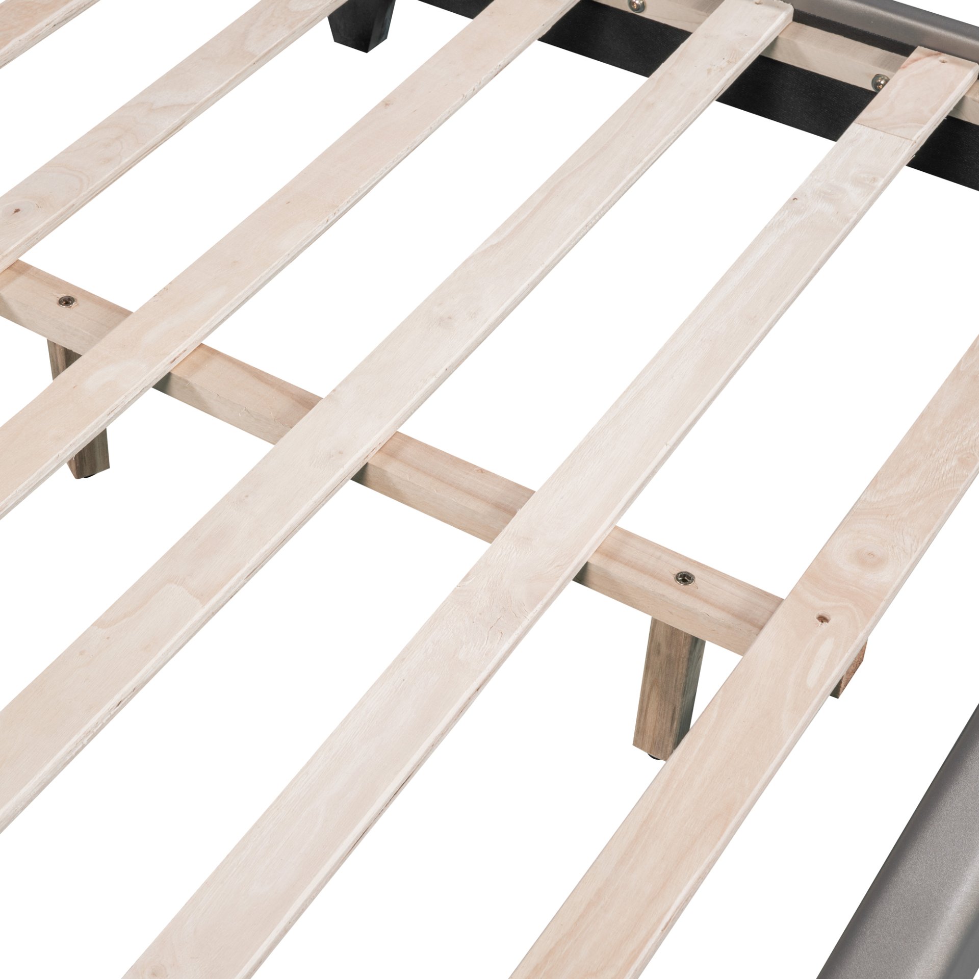 Full Size Upholstered Leather Platform Bed With Rabbit Ornament - Gray - Image 11