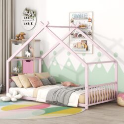 Twin Size House Bed - Pink