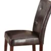 Britney - Synthetic Leather Side Chair (Set of 2) - Brown / Walnut - Image 2