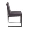 Fuji - Contemporary High Back Dining Chair (Set of 2) - Black / Charcoal - Image 3