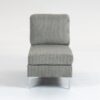 Modular Sectional Sofa Armless Seat Module, Corduroy Sectional Couch, Single Couch Modular Armless Accent Chair With Back Cushion - Gray - Image 3