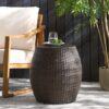 Outdoor Wicker Patio Side Table - Brown Multi - Image 5
