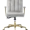 Damir - Vintage Top Grain Leather Office Chair - Antique White / Vintage - Image 7