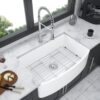 Sink 30" Apron Front Single Bowl With Arch Edge For Kitchen - White - Image 2