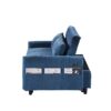 Pull Out Sleep Sofa Bed Loveseats Sofa Couch With Adjsutable Backrest, Storage Pockets, 2 Soft Pillows, USB Ports For Living Room, Bedroom, Apartment, Office - Blue - Image 23