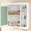 Bathroom Medicine Cabinet With Mirror, Wall Mounted Mirror Cabinet With Storage Organizer, Over The Toilet Storage White Storage Cabinet For Bathroom - White - Image 21