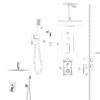 Modern Dual Shower Head System With 16" Ceiling Mount, Stainless Steel And Brass - Chrome - Image 3