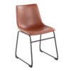 Duke - Industrial Side Chair (Set of 2) - Black / Cognac - Image 2