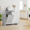 Tilted Laundry Hamper With Removable Basket, Hidden Laundry Hamper, Bathroom Storage Cabinet, Free Standing Organizer - White - Image 2